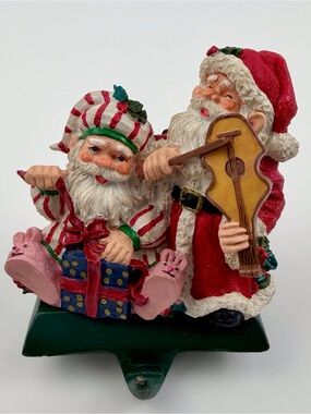 Vintage 90s Santa Claus Christmas Stocking Hanger Giftcraft w/Box Heavy